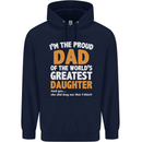 Proud World's Greatest Daughter Fathers Day Mens 80% Cotton Hoodie Navy Blue