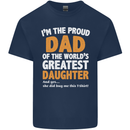 Proud World's Greatest Daughter Fathers Day Mens Cotton T-Shirt Tee Top Navy Blue