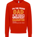 Proud World's Greatest Daughter Fathers Day Mens Sweatshirt Jumper Bright Red