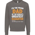 Proud World's Greatest Daughter Fathers Day Mens Sweatshirt Jumper Charcoal