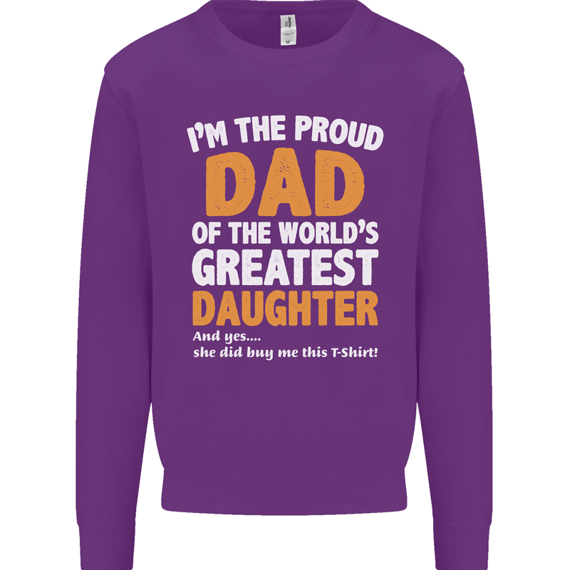 Proud World's Greatest Daughter Fathers Day Mens Sweatshirt Jumper Purple