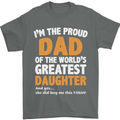 Proud World's Greatest Daughter Fathers Day Mens T-Shirt Cotton Gildan Charcoal