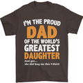 Proud World's Greatest Daughter Fathers Day Mens T-Shirt Cotton Gildan Dark Chocolate