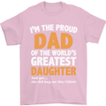 Proud World's Greatest Daughter Fathers Day Mens T-Shirt Cotton Gildan Light Pink