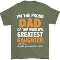 Proud World's Greatest Daughter Fathers Day Mens T-Shirt Cotton Gildan Military Green