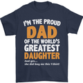 Proud World's Greatest Daughter Fathers Day Mens T-Shirt Cotton Gildan Navy Blue