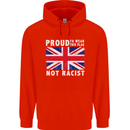 Proud to Wear Flag Not Racist Union Jack Childrens Kids Hoodie Bright Red