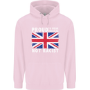 Proud to Wear Flag Not Racist Union Jack Childrens Kids Hoodie Light Pink