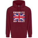Proud to Wear Flag Not Racist Union Jack Childrens Kids Hoodie Maroon