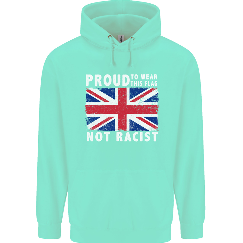 Proud to Wear Flag Not Racist Union Jack Childrens Kids Hoodie Peppermint