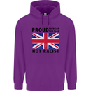 Proud to Wear Flag Not Racist Union Jack Childrens Kids Hoodie Purple