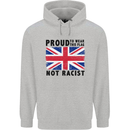 Proud to Wear Flag Not Racist Union Jack Childrens Kids Hoodie Sports Grey