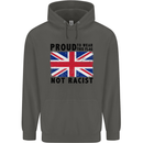 Proud to Wear Flag Not Racist Union Jack Childrens Kids Hoodie Storm Grey