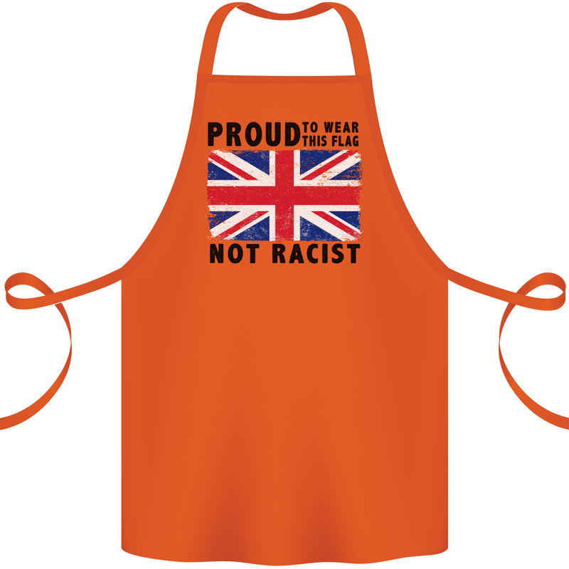 Proud to Wear Flag Not Racist Union Jack Cotton Apron 100% Organic Orange