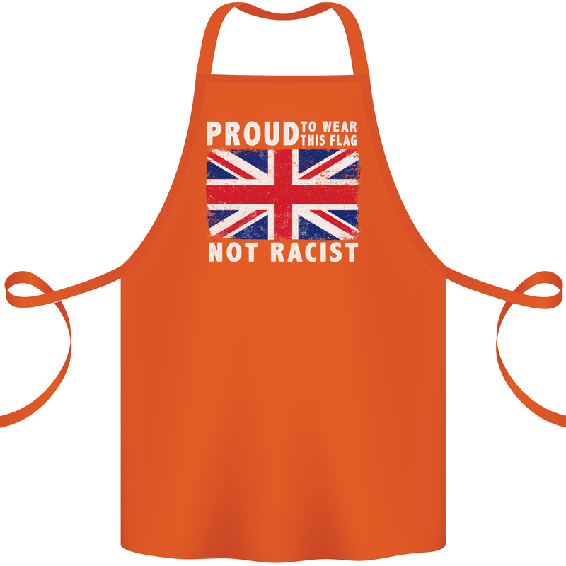 Proud to Wear Flag Not Racist Union Jack Cotton Apron 100% Organic Orange