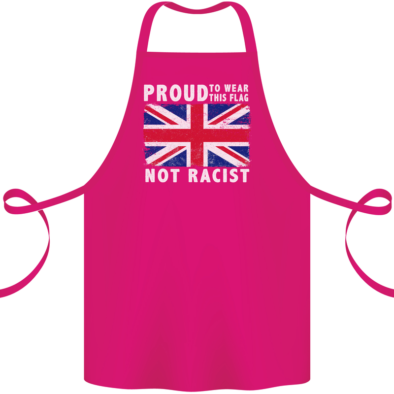 Proud to Wear Flag Not Racist Union Jack Cotton Apron 100% Organic Pink