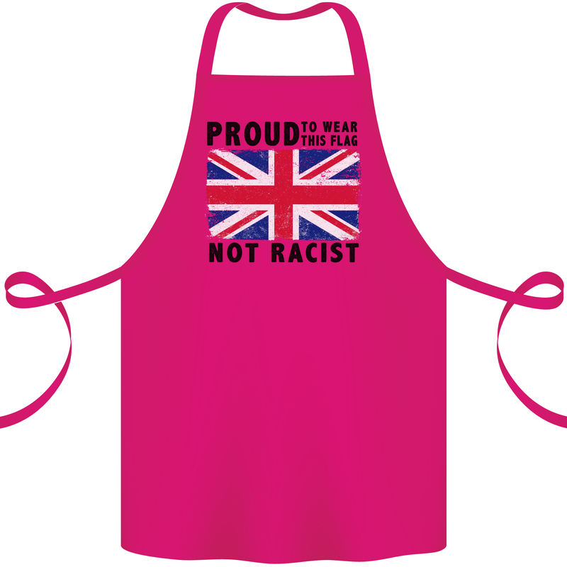 Proud to Wear Flag Not Racist Union Jack Cotton Apron 100% Organic Pink