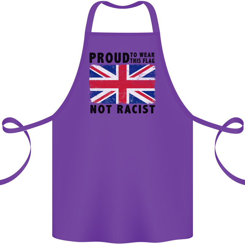 Proud to Wear Flag Not Racist Union Jack Cotton Apron 100% Organic Purple