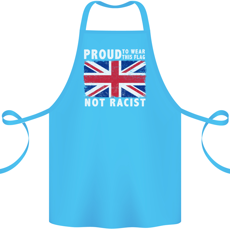 Proud to Wear Flag Not Racist Union Jack Cotton Apron 100% Organic Turquoise