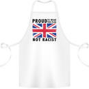 Proud to Wear Flag Not Racist Union Jack Cotton Apron 100% Organic White