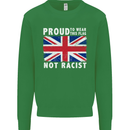 Proud to Wear Flag Not Racist Union Jack Kids Sweatshirt Jumper Irish Green