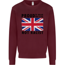 Proud to Wear Flag Not Racist Union Jack Kids Sweatshirt Jumper Maroon