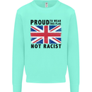Proud to Wear Flag Not Racist Union Jack Kids Sweatshirt Jumper Peppermint