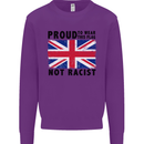 Proud to Wear Flag Not Racist Union Jack Kids Sweatshirt Jumper Purple