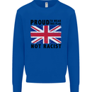 Proud to Wear Flag Not Racist Union Jack Kids Sweatshirt Jumper Royal Blue
