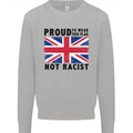 Proud to Wear Flag Not Racist Union Jack Kids Sweatshirt Jumper Sports Grey
