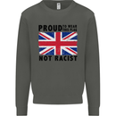 Proud to Wear Flag Not Racist Union Jack Kids Sweatshirt Jumper Storm Grey
