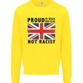 Proud to Wear Flag Not Racist Union Jack Kids Sweatshirt Jumper Yellow