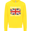 Proud to Wear Flag Not Racist Union Jack Kids Sweatshirt Jumper Yellow