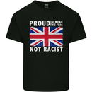 Proud to Wear Flag Not Racist Union Jack Kids T-Shirt Childrens Black