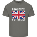 Proud to Wear Flag Not Racist Union Jack Kids T-Shirt Childrens Charcoal