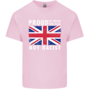 Proud to Wear Flag Not Racist Union Jack Kids T-Shirt Childrens Light Pink