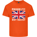 Proud to Wear Flag Not Racist Union Jack Kids T-Shirt Childrens Orange