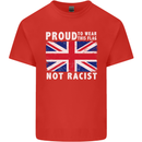 Proud to Wear Flag Not Racist Union Jack Kids T-Shirt Childrens Red