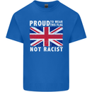 Proud to Wear Flag Not Racist Union Jack Kids T-Shirt Childrens Royal Blue