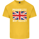 Proud to Wear Flag Not Racist Union Jack Kids T-Shirt Childrens Yellow