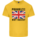 Proud to Wear Flag Not Racist Union Jack Kids T-Shirt Childrens Yellow