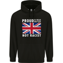 Proud to Wear Flag Not Racist Union Jack Mens 80% Cotton Hoodie Black