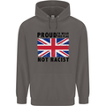 Proud to Wear Flag Not Racist Union Jack Mens 80% Cotton Hoodie Charcoal