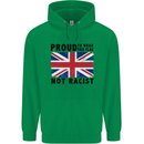 Proud to Wear Flag Not Racist Union Jack Mens 80% Cotton Hoodie Irish Green