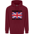 Proud to Wear Flag Not Racist Union Jack Mens 80% Cotton Hoodie Maroon