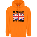 Proud to Wear Flag Not Racist Union Jack Mens 80% Cotton Hoodie Orange