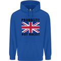 Proud to Wear Flag Not Racist Union Jack Mens 80% Cotton Hoodie Royal Blue