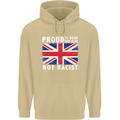 Proud to Wear Flag Not Racist Union Jack Mens 80% Cotton Hoodie Sand