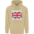 Proud to Wear Flag Not Racist Union Jack Mens 80% Cotton Hoodie Sand