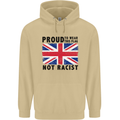 Proud to Wear Flag Not Racist Union Jack Mens 80% Cotton Hoodie Sand